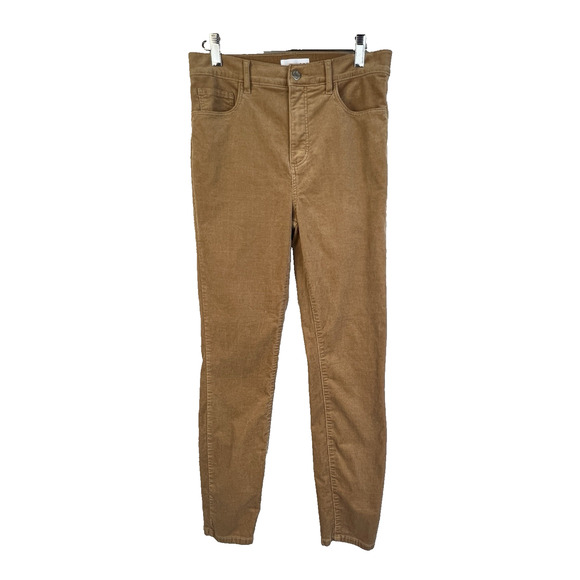 Made and Loved LOFT Corduroy High Waist Skinny Pants Size 4 27 Light Brown GORP - Picture 1 of 10